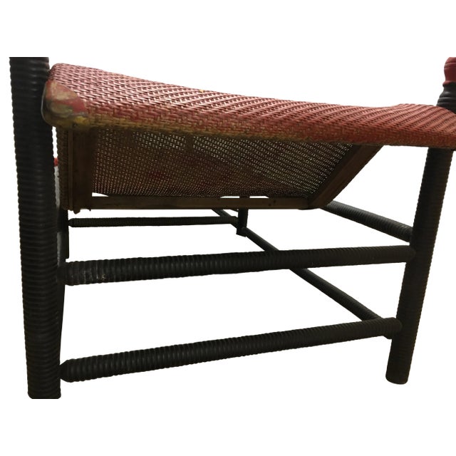Heywood Wakefield Late 19th Century Vintage American Cane Chaise For Sale - Image 11 of 12