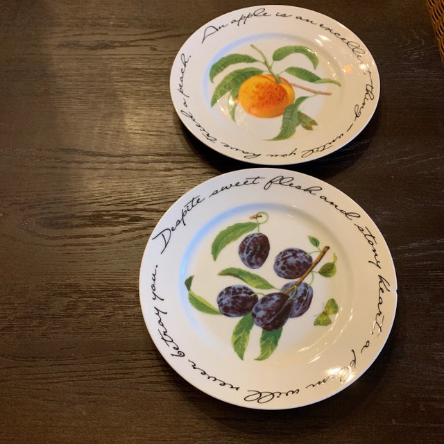 Williams-Sonoma Traditional Williams- Sonoma Hand Painted Plates - a Pair For Sale - Image 4 of 7