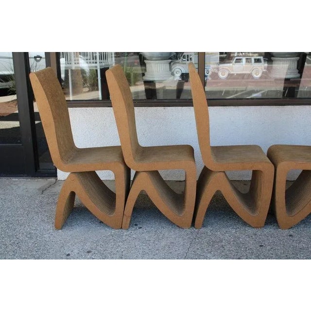 1990s 1990s Vintage Corrugated Chairs Attributed to Frank Gehry - Set of 6 For Sale - Image 5 of 13