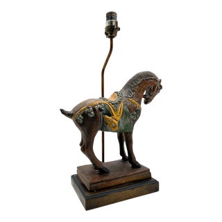 Tang Dynasty Horse Table Lamp For Sale
