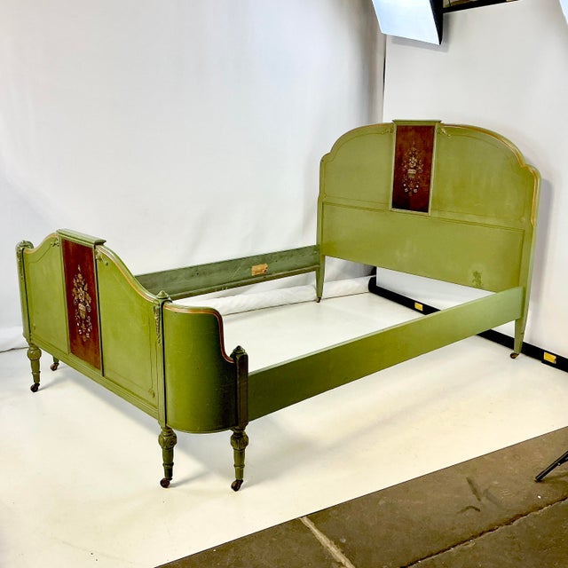 Vintage Home is pleased to present this stunning antique French Neoclassical style bed frame from the 1920s. The bed has...