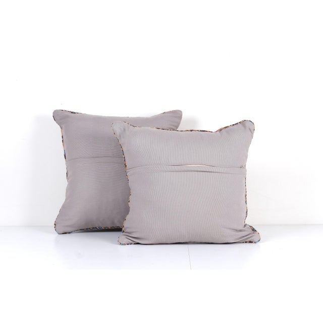 1960s Carpet Rug Pillowcase - a Pair For Sale - Image 5 of 5