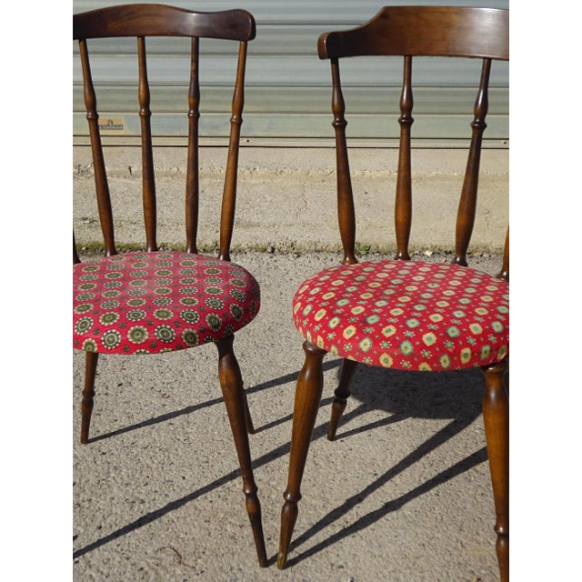 Wood and Fabric Chairs, Set of 2 For Sale - Image 17 of 18