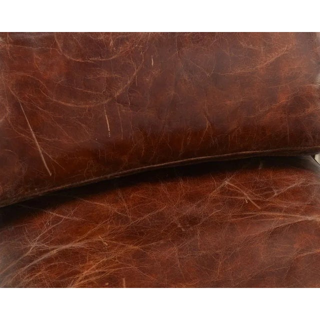 Andrew Martin Cage Club Chair -Brown Leather & Crome Metal For Sale In Los Angeles - Image 6 of 7