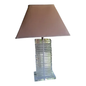 Bauer Mid Century Modern Clear Lite Stacked Lucite Table Lamp