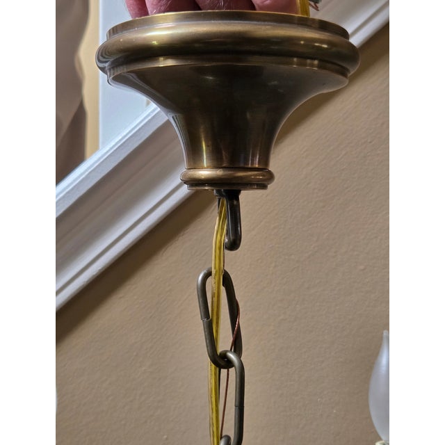 Metal Sleek Modern Patinated Brass 12 Arm Chandelier Attributed to Hart Associates For Sale - Image 7 of 8