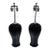 A Pair of Black Ceramic & Nickel Table Lamps For Sale