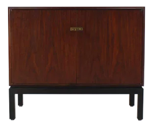 Mid-Century Modern Oiled Walnut 2-Door Bachelor Chest Cabinet