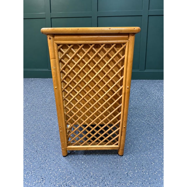 Wood Vintage Bamboo and Rattan Six Drawer Dresser With Lattice Detail For Sale - Image 7 of 7