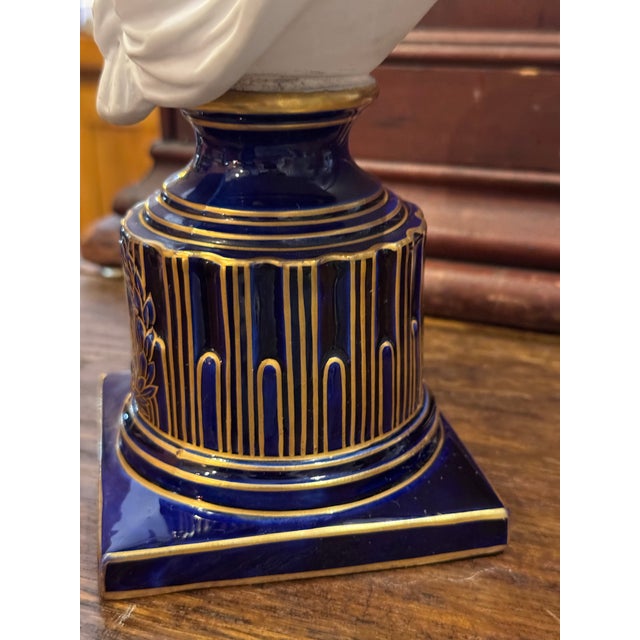 Antique Bisque Porcelain Sevres Style Bust: Marie Antoinette For Sale - Image 11 of 12