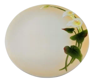 Regency Gallant Craft Caramel and Cream Bone China Calla Lilies Decorative 8" Plate
