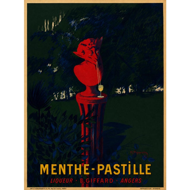 Red Leonetto Cappiello Menthe-Pastille Large Lithographic Poster, France, Circa 1905 For Sale - Image 8 of 18