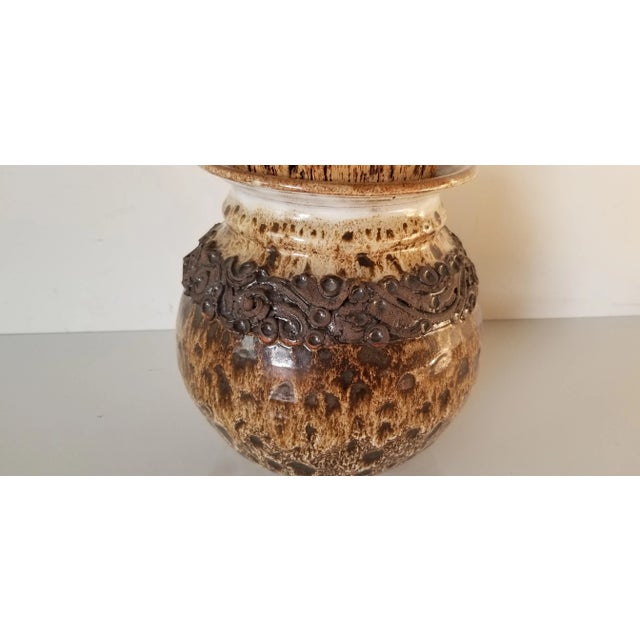 Mid-Century Modern 1970's Mid-Century Studio Pottery Container W/ Cork Stopper For Sale - Image 3 of 9