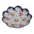 Floral Scalloped Porcelain Bowl With Blue Trim and Gold Lattice Details 4839b For Sale