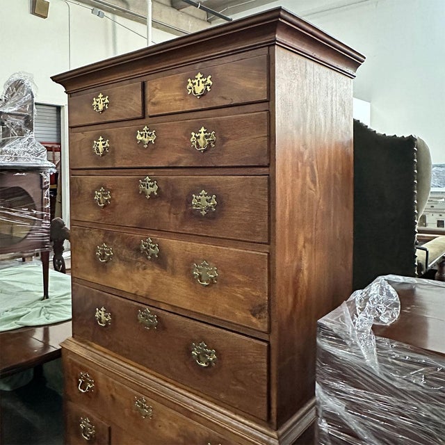 18th Century American Queen Anne Walnut Chest-on-Stand Highboy For Sale In Denver - Image 6 of 11