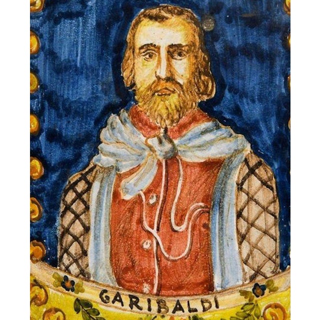 Garibaldi's Portrait Majolica, Ceramic, Made in Italy For Sale - Image 4 of 5