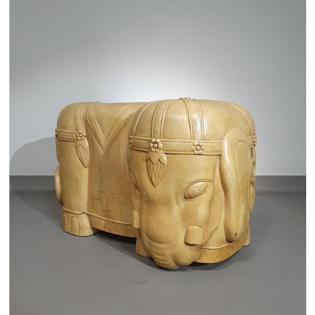Decorative Wood and Resin Elephant from Form Table For Sale - Image 5 of 18
