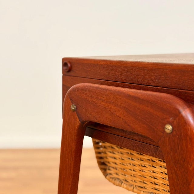 Teak Side or Sewing Machine Table, Denmark, 1950s-1960s For Sale - Image 10 of 15