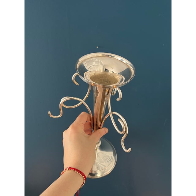 1900’s Silver Plated Epergne Bud Vase For Sale - Image 11 of 12