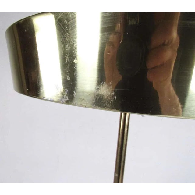 Wood Midcentury Floor Lamp With Brass and Walnut Trim For Sale - Image 7 of 13