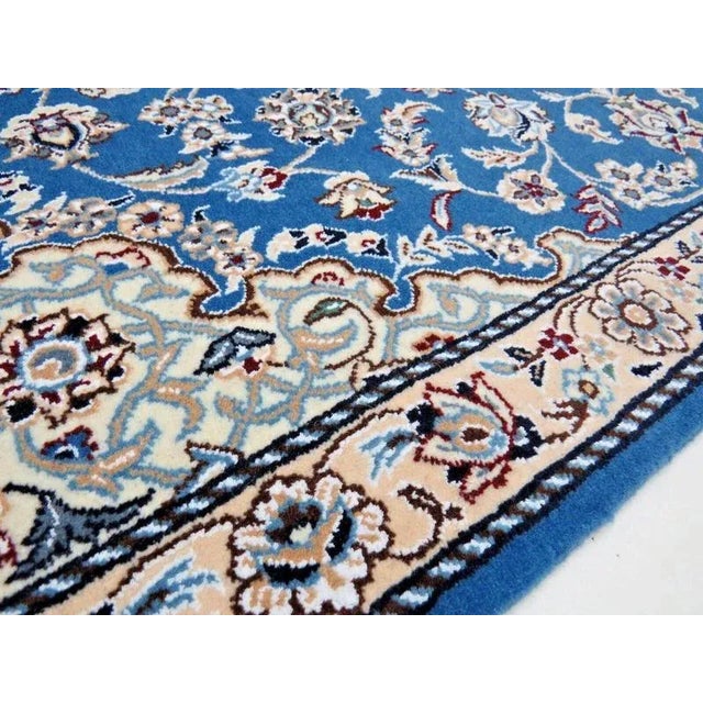 Textile Middle Eastern Hand-Knotted Rug in Virgin Wool and Silk For Sale - Image 7 of 10
