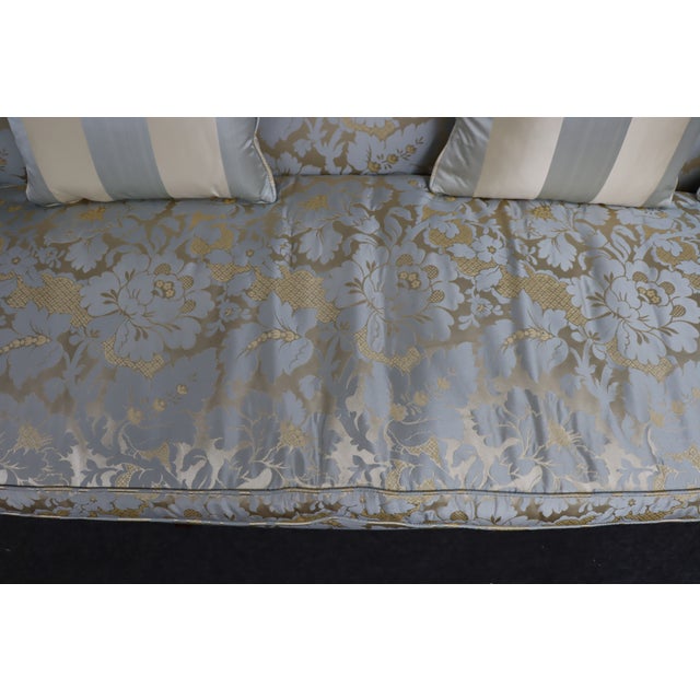 Kindel Hepplewhite Style Mahogany Upholstered Camelback Sofa For Sale - Image 11 of 17