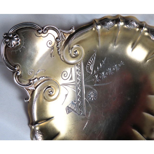 Silver Antique American Victorian Rococo Revival Sterling Silver Trinket Tray For Sale - Image 8 of 13
