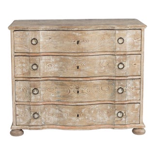 Early 19th C. Danish Baroque Arbalète Shaped Commode in Original Patina For Sale