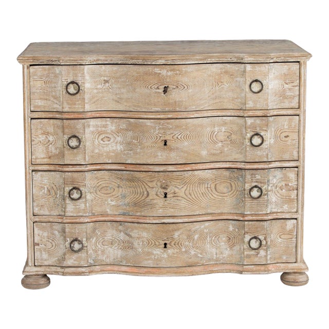 Early 19th C. Danish Baroque Arbalète Shaped Commode in Original Patina For Sale