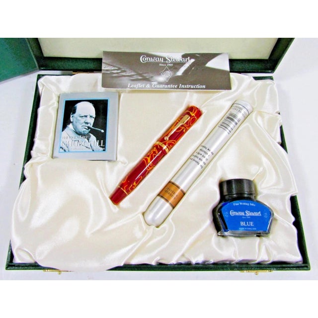 The Conway Stewart Churchill Ltd. Edition Wellington Yellow Whirl Fountain Pen Set is a vintage collectible item that...