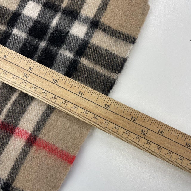 Burberry Light Brown Plaid 100% Wool Scarf For Sale - Image 9 of 10