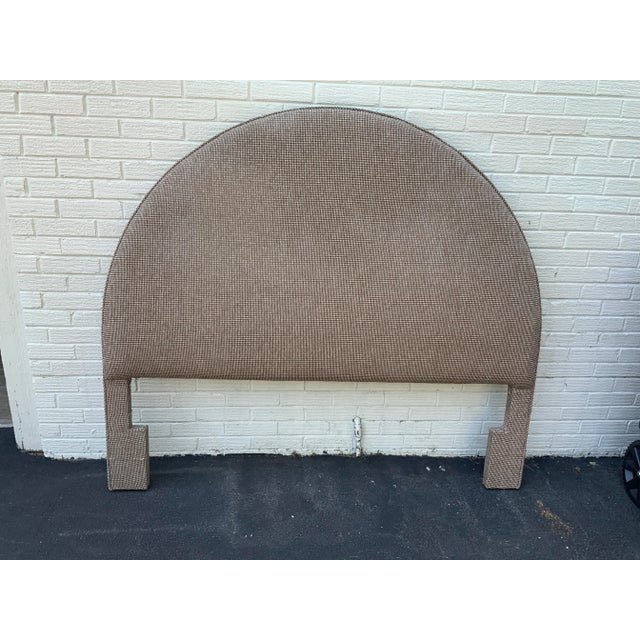 English Traditional Custom Upholstered Queen Headboard, Tan For Sale In Chicago - Image 6 of 7