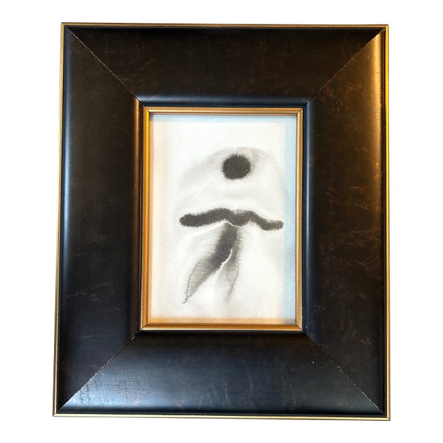 Contemporary Original Abstract Dancing Figure Black Ink Watercolor Painting For Sale
