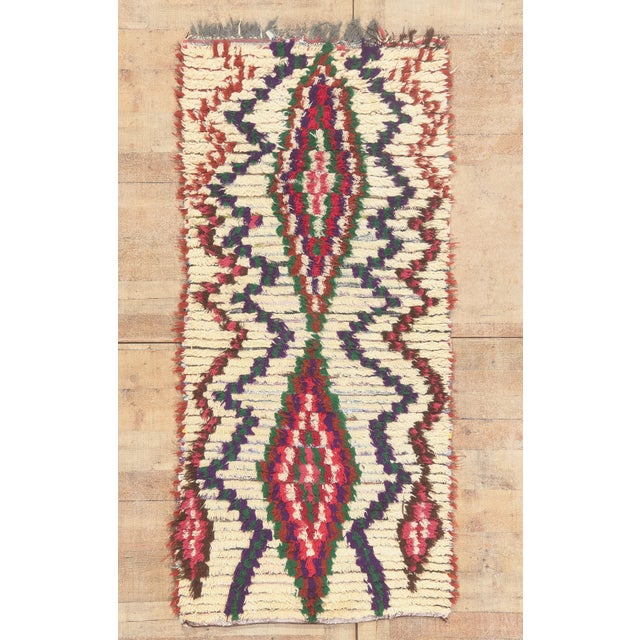 Vintage Azilal Boucherouite Moroccan Rug, 02'11 X 06'04 For Sale - Image 10 of 10