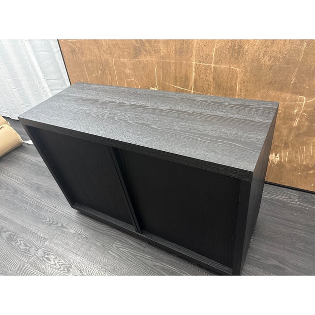 Restoration Hardware Rh Restoration Hardware Bezier Sideboard – 48" 2-Door Black Oak / Bronze | American White Oak | Designed by the Van Thiels For Sale - Image 4 of 18
