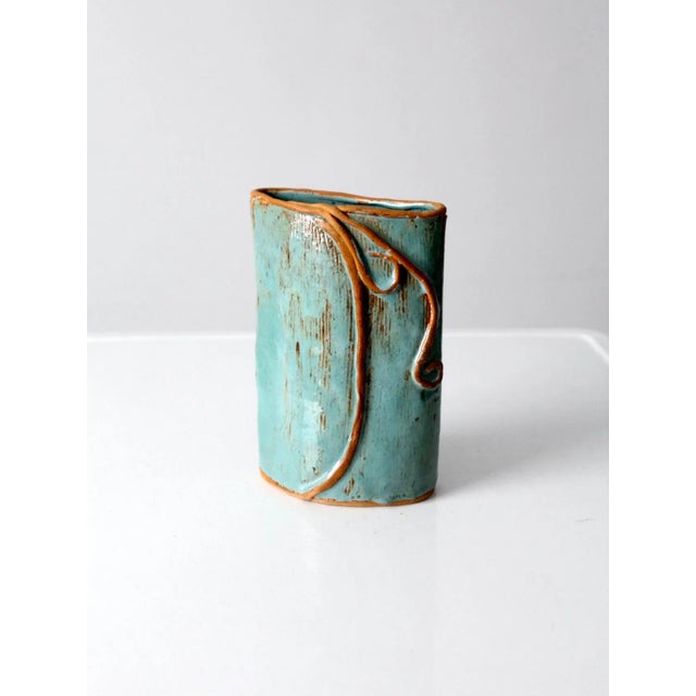 Artist Signed Studio Pottery Vase For Sale - Image 9 of 13