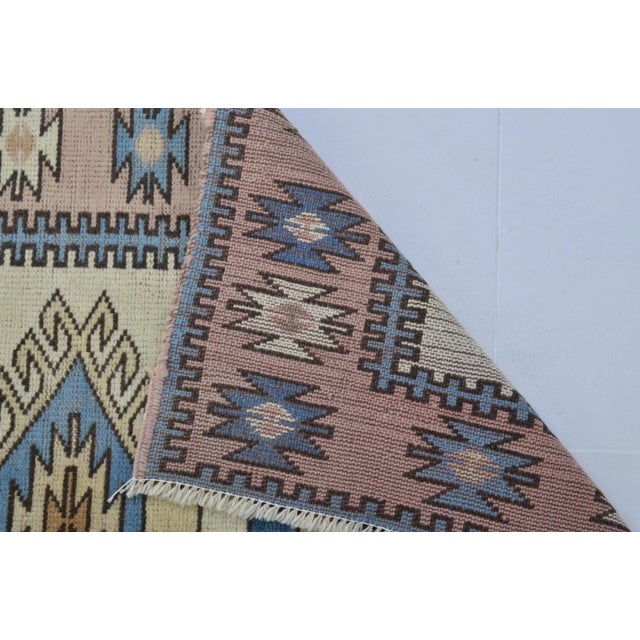 1960s Wool Handmade Muted Turkish Long Runner For Sale - Image 10 of 11