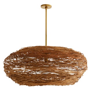 Arteriors Organic Modern Rattan Wilde Pendant Light For Sale