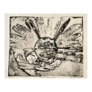 1977 Sue Cohen Wooly Mammoth Collagraph