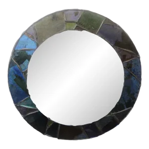 1960s French Modern Glass Mosaic Mirror After Francois Lembo