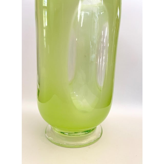 Mid-Century Modern Mid 20th Century Large Empoli Verde Pedestal Vase For Sale - Image 3 of 4