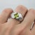 Square-Cut Peridot Architectural Silver Cocktail Ring. Contemporary Peridot and Silver Designer Ring. A bold statement...