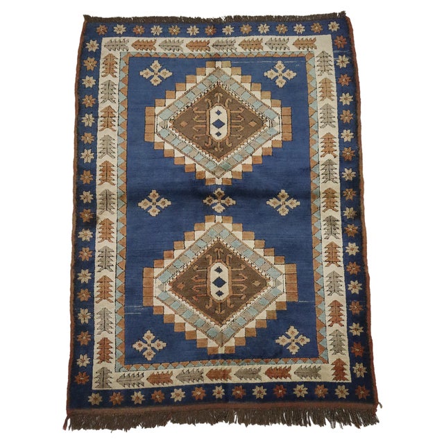 Vintage Turkish Hand Knotted Rug, 1950s For Sale