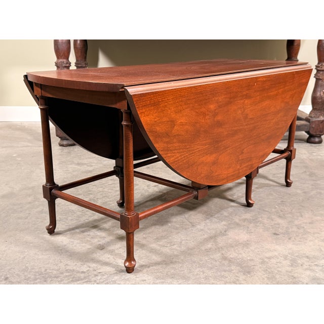 Baker Furniture Neoclassical Mahogany Drop-Leaf Coffee Table For Sale - Image 11 of 13