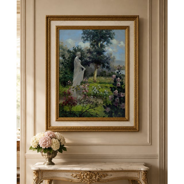 2000 - 2009 Antonio Celli, Garden, Oil on Canvas, Framed For Sale - Image 5 of 6