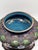 Blue 1990s Large Cloisonné Lidded Bowl / Jar With Wood Stand Foo Dog Finial For Sale - Image 8 of 12