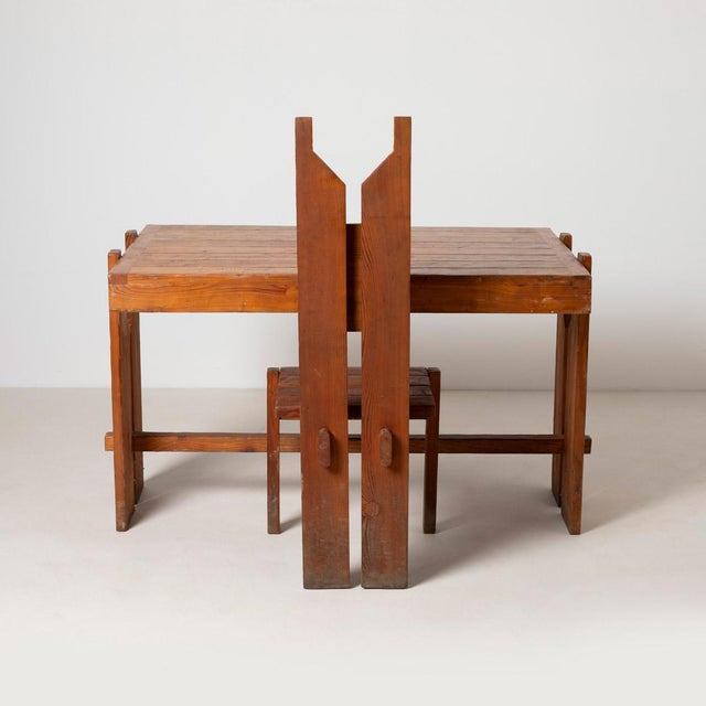1970s Vintage Brutalist Dining Table in Pine, 1970s For Sale - Image 5 of 10