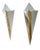 Large Triangular Wall Sconces in Brass and Chrome by J. T. Kalmar for J.T. Kalmar, 1970s, Set of 2 For Sale