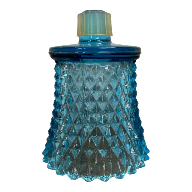 Vintage Diamond Cut Swirl Glass Votive Candle Holder For Sale