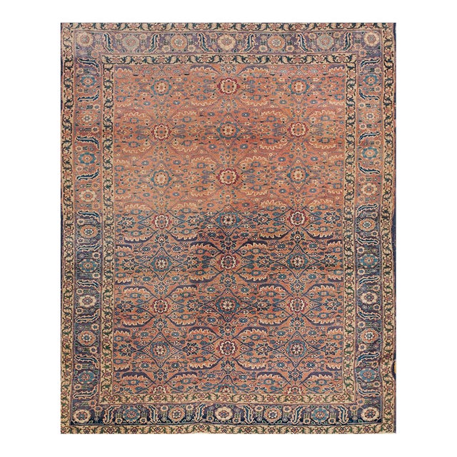 1890s Pink Rose Geometric Tribal n.w. Persian Rug 4'6" X 6' Handknotted Wool Carpet For Sale